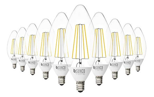 Sunco Lighting Paquete De 10 Bombillas Led Para Candelabros 