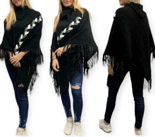 Poncho Capa Lana De Mujer Invierno Excelente