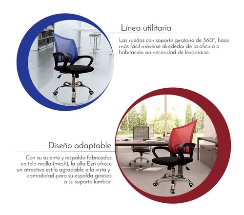 Silla Ejecutiva Escritorio Ezri Mesh Colores Muebles Metinca