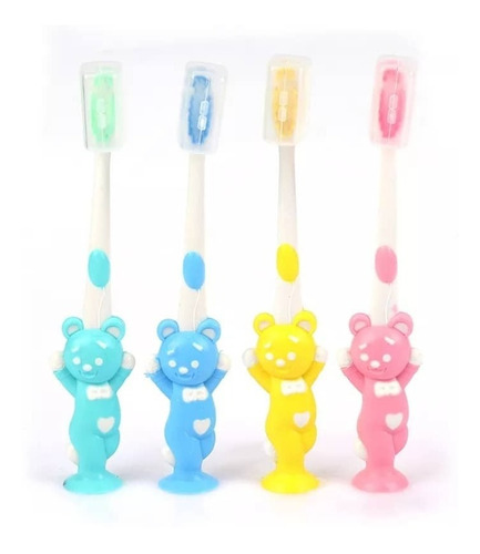 Set 4 Cepillos De Dientes Para Niños ( Oso Y Conejo)