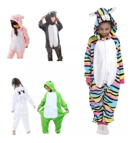 Pijama Enterizo Niños Disfraz Animales Polar Invierno Sn/pie