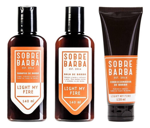 Kit Balm Shampoo Condicionador - Light My Fire - Sobrebarba