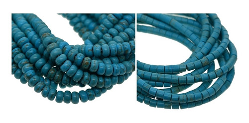 Turquesa Espaciador Perlas Piedras Camas De Ábaco 6x3mm