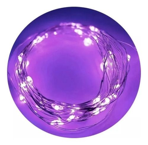 Guirnalda Alambre Microled 30 Luces Violeta 3 Mts 2 Pilas!