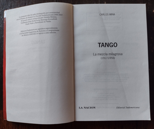 Tango: La Mezcla Milagrosa (1917-1956) De Carlos Mina (Usado)