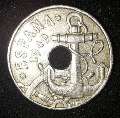 Moeda 50 Centimos 1949 Espanha