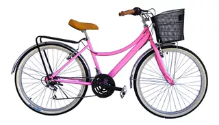 Bicicleta Dama Estilo Retro Vintage Personalizada Con Tu Nombre, Canasta, Timbre, Parador, Reflector Y Portabultos.