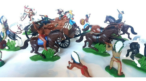 Indios Atacando Diligencia Del Sheriff Soldaditos Plasticos
