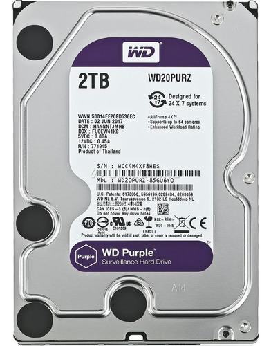 Disco Duro Interno Western Digital Purple 2tb Purple