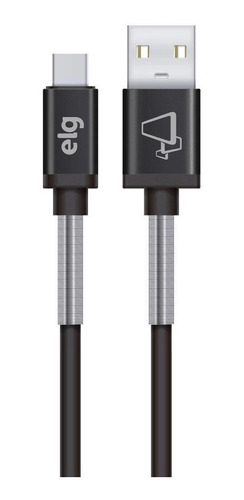 Cabo Usb Tipo-c Com Mola Inox De Proteção Preto Spc10bk ELG