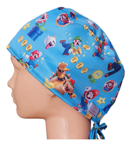 Gorro Quirúrgico De Tela, Más De 50 Estampados Mario Y Luigi Unitalla