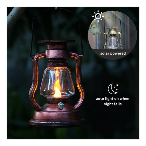 Lámpara Portátil Retro Luz Colgante Solar Led Linterna