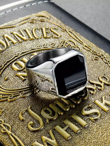 Anillo En Acero Quirúrgico Piedra- Gema Mesa Anillos Hombres