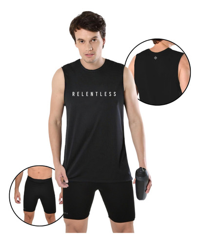 Conjunto Deportivo Hombre Musculosa + Calza Gimnasio Running