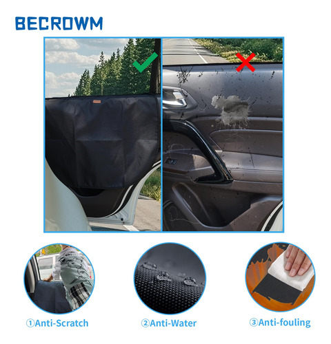 Protector Impermeable De Puerta Becrowmus Modelo Negro Negro Diseño De La Tela Súper King