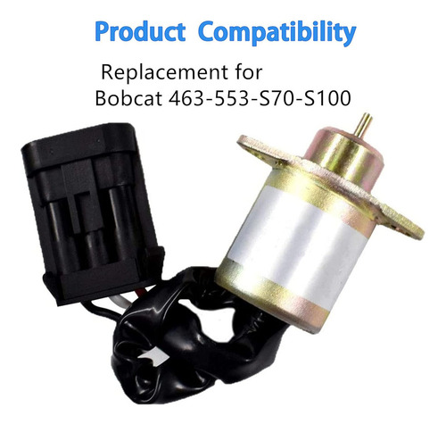 Solenoide Corte Combustible 12 V Para Minicargadoras Bobcat