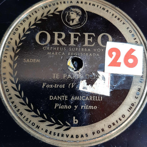 Pasta Dante Amicarelli Piano Y Ritmo Orfeo C411