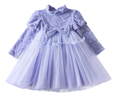 Vestido De Niña De Manga Larga Con Lazo Princess Sweet Lace