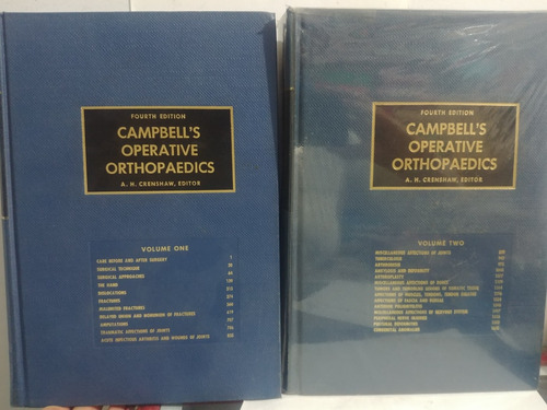 Campbell's Operative Orthopaedics , 4 Ed A. H. Crenshaw