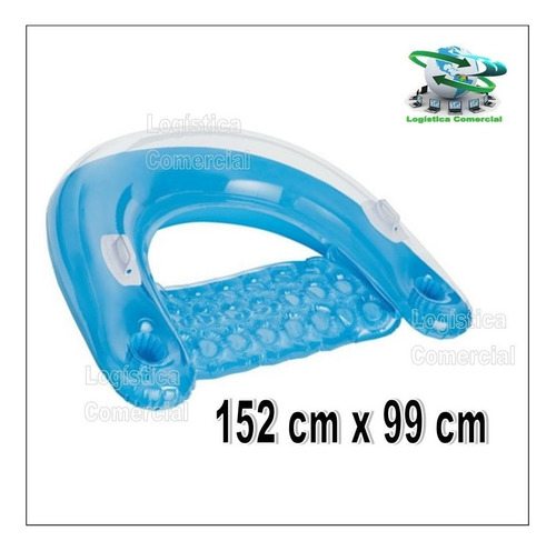 Imagen 4 de 9 de Silla Sillon Flotador Inflable 2 Porta Vasos + 2 Asas 58859