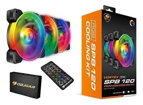 Kit De 3 Ventiladores 120mm Cougar Vortex Rgb Spb 120