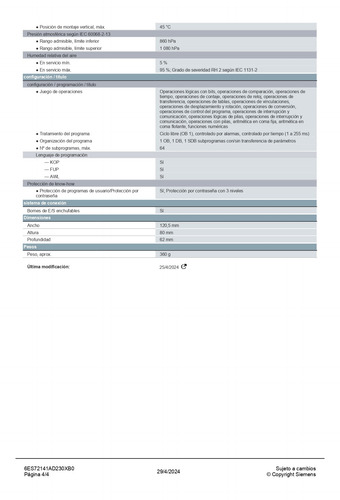 Modulo De Cpu Simatic S7-200, Cpu 224 6es7214-1ad23-0xb0