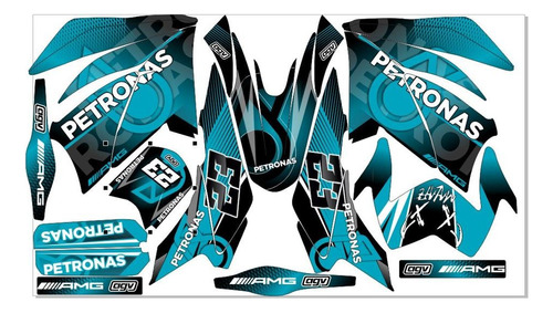 Stickers Para Defender Dinamik 200r  Petronas Azul