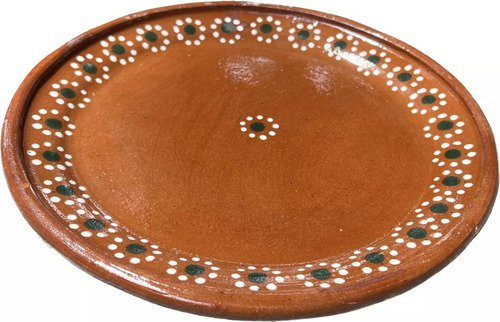 Plato De Barro Redondo Plano 25 Cm Trinche Carne Asada 20 Pz