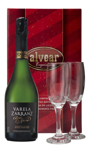 Espumante Varela Zarranz Brut Nature 750 Ml + 2 Copas