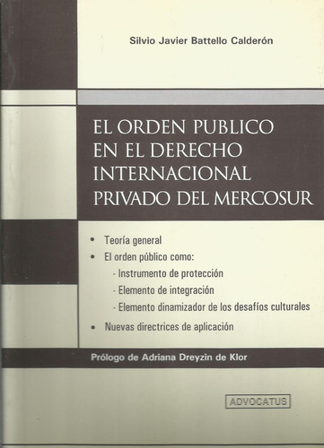 El Orden Público Derecho Internacional Privado Battello  