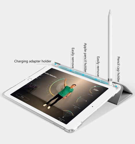 Imagen 3 de 5 de Funda Para iPad 10.2 Transparente 9° Gen (2021) Ranura Lápiz