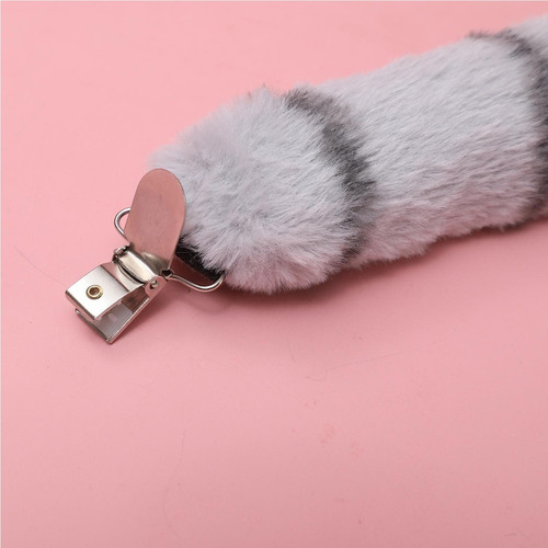 Y Conjunto De Cola Y Orejas De Mapache De Peluche,