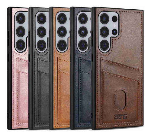 Funda De Piel Sintética Con Ranura Para Tarjetas Para Samsung Galaxy S20 S21 S22 S23 S24 S25 Plus Ultra S20fe S21fe S23fe S24fe S25edge