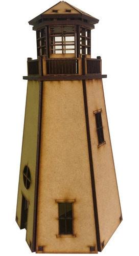 Imagen 3 de 7 de Souvenir Nautico Faro Fibrofacil 25cm Mdf Candybar