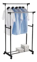 Comprar Percheros Móviles Comercial Ruedas Doble Barral Desmontable Color Negro y acero