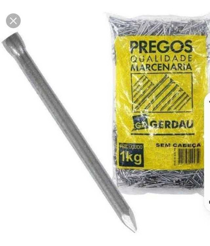 Prego 14x21 Sem Cabeça Para Madeira Com 1 Kilo Gerdau