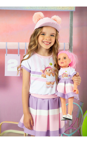 Conjunto Tenista Com Saia Ma0234 +roupa Boneca Marthiê