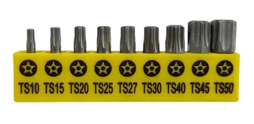 9 Puntas Torx T10-t15-t20-t25-t27-t30-t40-t45-t50 