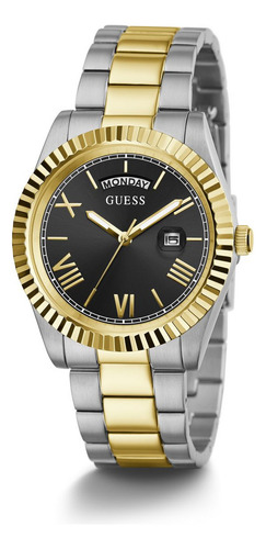 Reloj Guess Para Hombre Connoisseur Gw0265g5 Negro Plateado Dorado Negro