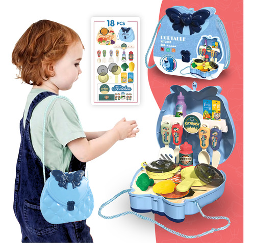 Cozinha Infantil Brinquedo Completa Kit Bolsa Maleta Menina
