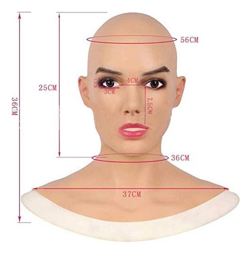 2024 Cubierta For La Cabeza De Látex Femenina Cosplay Drag