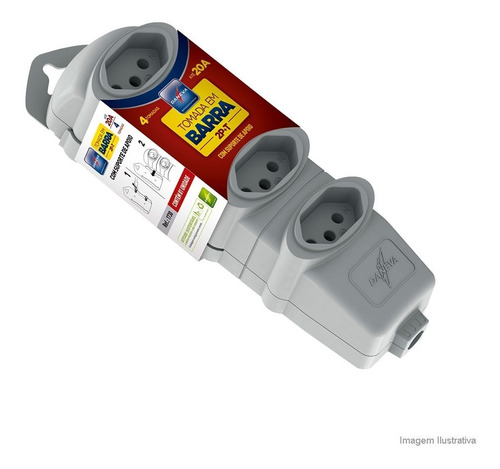 Tomada Em Barras Desmontável 20a/250v 4 Tomadas Cinza Daneva