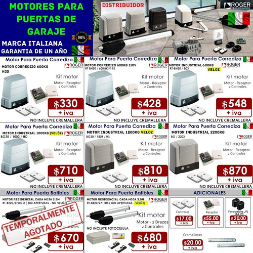 Imagen 5 de 5 de Motor Garaje Y Abatible. Corredizo 400kg 1000kg Garen Wifi
