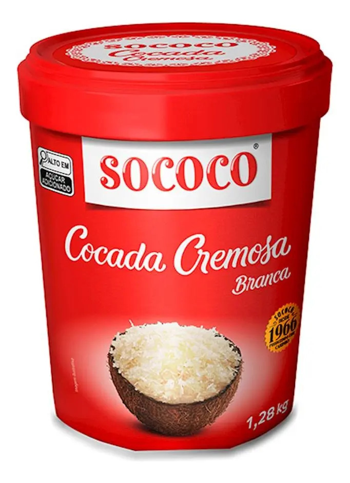 Cocada Cremosa Branca Sococo 1,28 kg – Sabor caseiro de coco fresco, textura cremosa e irresistível, ideal para sobremesas, recheios e consumo direto.