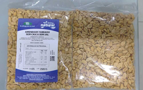 Amendoim Torrado Sem Casca Sem Sal - 500g - Only Fruit