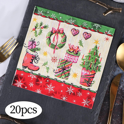 4 X 6 Servilletas Navideñas, Servilletas De Cena, 4 Piezas