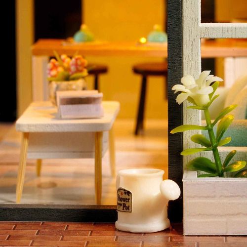 Casa De Bonecas Diy: Móveis De Led, Estilo Pequeno, 2 Casas