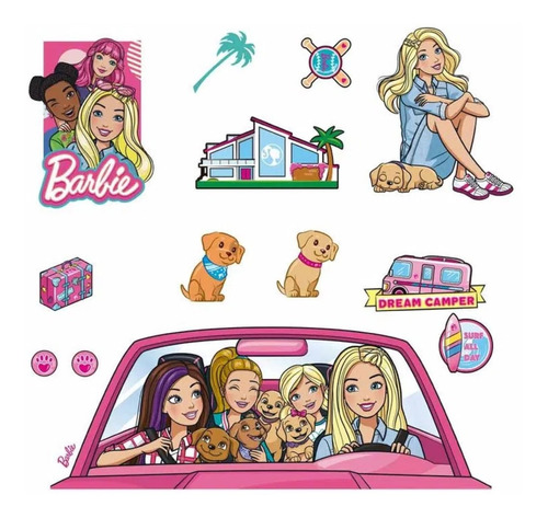 Aplique Decorativo Contact Barbie Carro 150x60 Cm