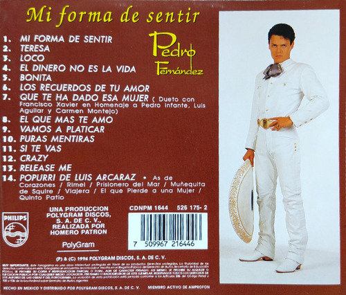 Pedro Fernandez - Mi Forma De Sentir (cd) (Usado)
