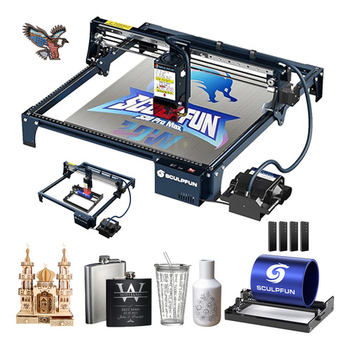 Sculpfun S30 Pro Max Máquina De Gravação A Laser 20w E Rolo